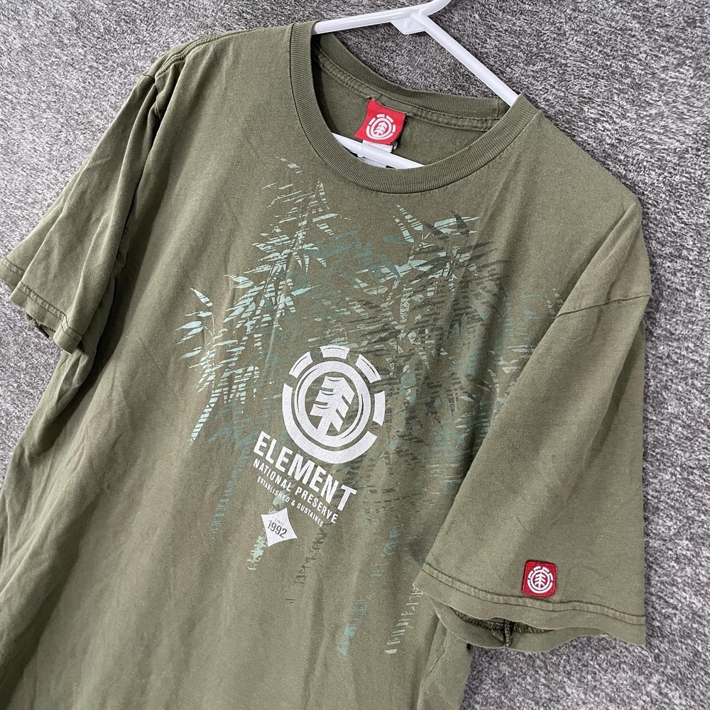 Element Shirt Mens M Green National Skate Graphic T-Shirt Tee Grunge Surf Y2K